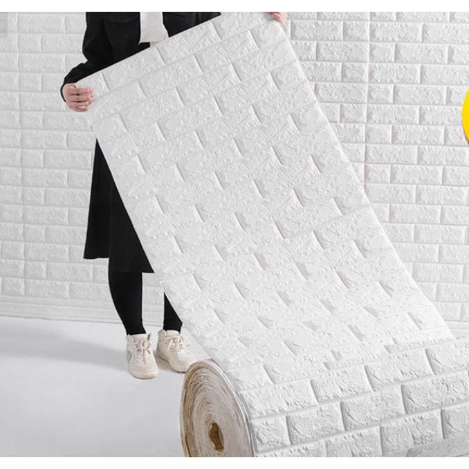 PROMO !! Bisa COD Wallpaper Sticker 3D Foam Anti Air Wallfoam Dinding Rumah Berkualitas(Seri A) Bata-5