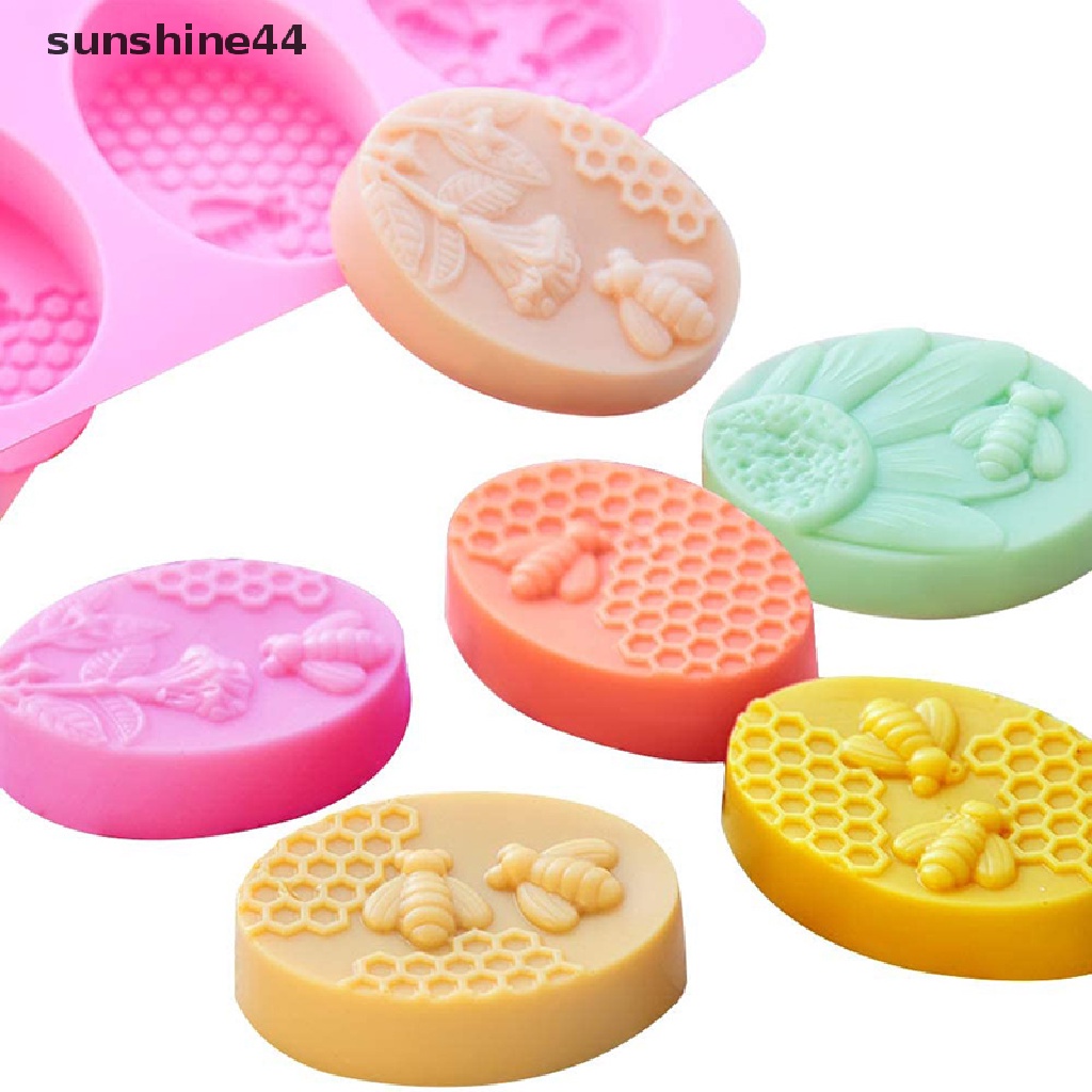 Sunshine Cetakan Resin Bentuk Sarang Lebah 3D Bahan Silikon Untuk Dekorasi Kue / Sabun DIY