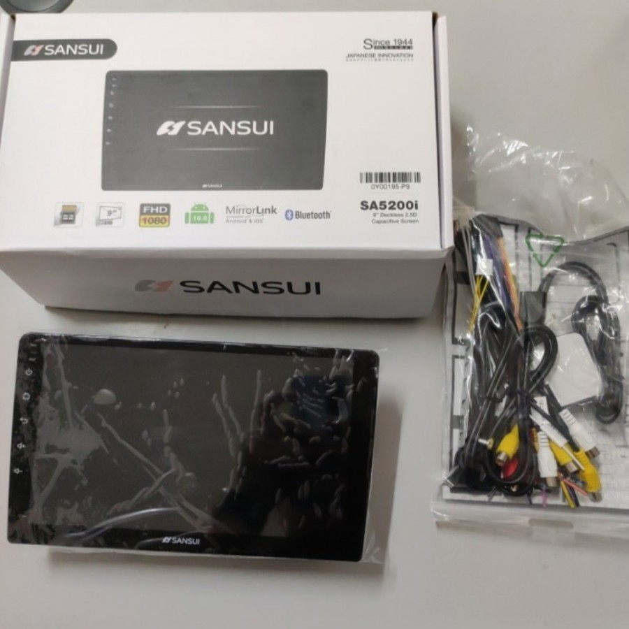 SANSUI SA-5200i Android 9 inch  10 inch Universal Full Glass Head Unit Tape Double din Tv Audio Mobi