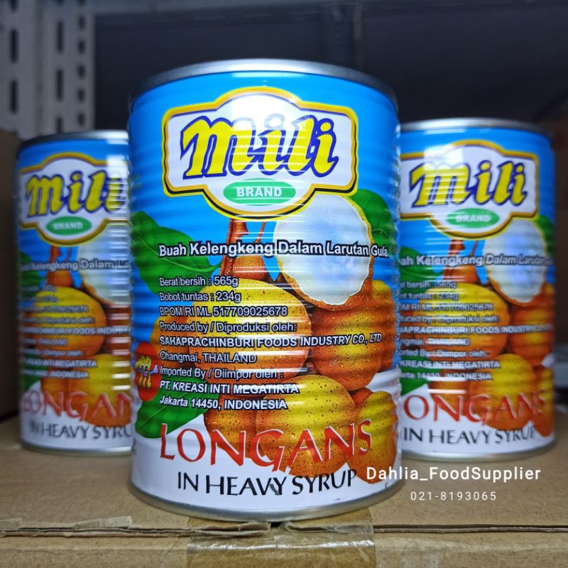 

MILI LONGAN IN SYRUP 565GR | LONGAN KALENG - kelengkeng kalengan - campuran agar puding - lengkeng kalengan - mili longan in can manis Thailand