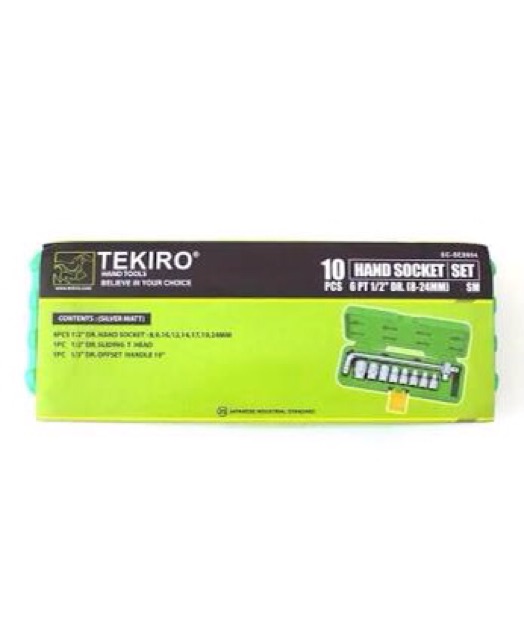 TEKIRO Socket set square 1/2&quot; isi 10pc ( 8mm - 24mm ) / TEKIRO sock set 10pc