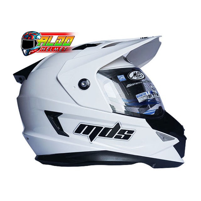 HELM MDS SUPER PRO SOLID WHITE ORIGINAL FULL FACE JUAL INK JPX - SIZE M