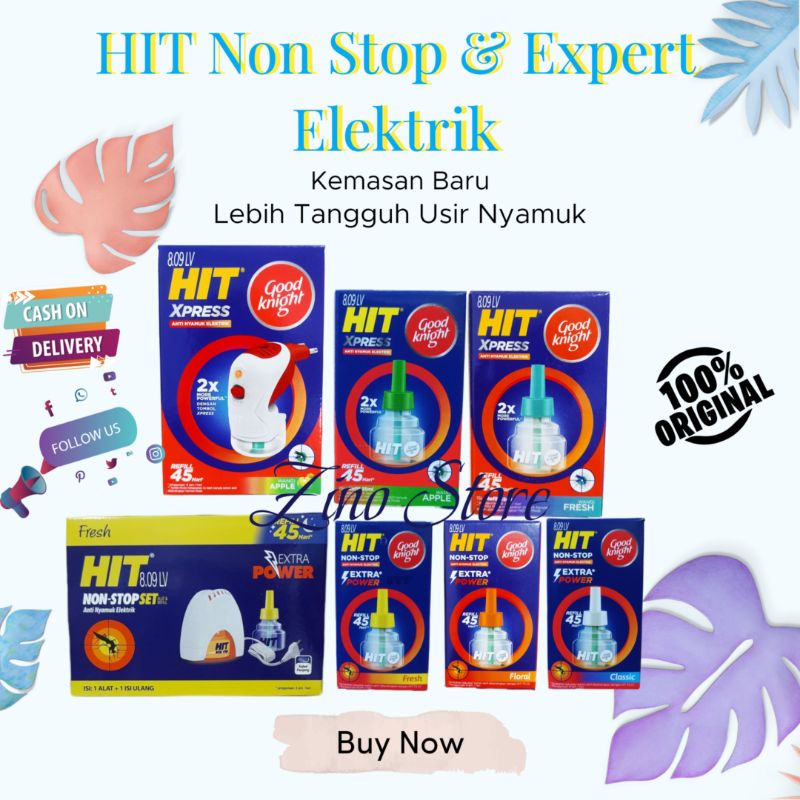 Hit Non Stop & Hit Expert Set Elektrik - Obat nyamuk Anti Nyamuk Elektrik Tanpa Asap HIT Xpress Set 