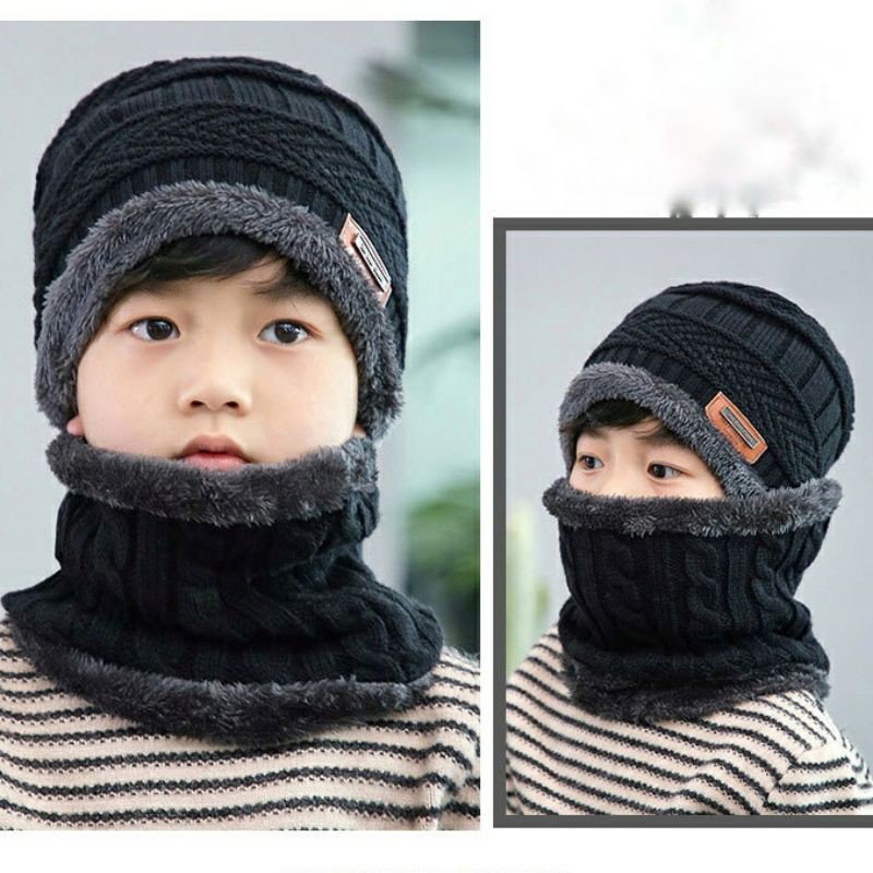 Topi Kupluk Syal Anak Laki dan Perempuan Musim Dingin Winter