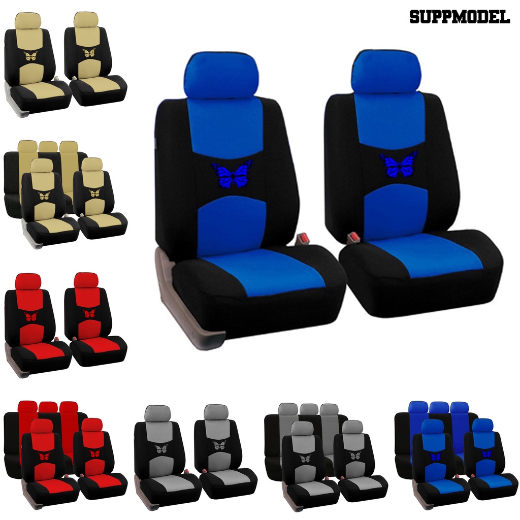 Suppmodel 1 Set Cover Pelindung Jok Mobil Bahan Kain Stretch Warnawarni Mudah Dipasang