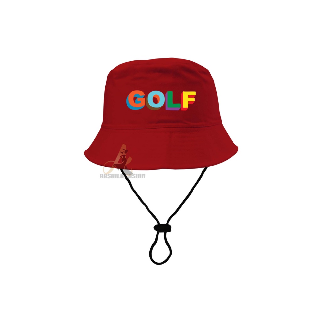 Topi Bucket Hat anak sablon GOLF/Bucket Sablon GOLF