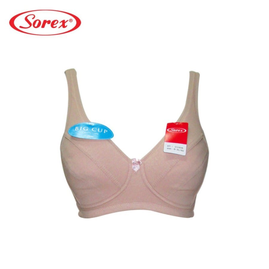 BRA BIG CUP SOREX 01008 | BH JUMBO SIZE 36 - 44 TANPA KAWAT BUSA TIPIS