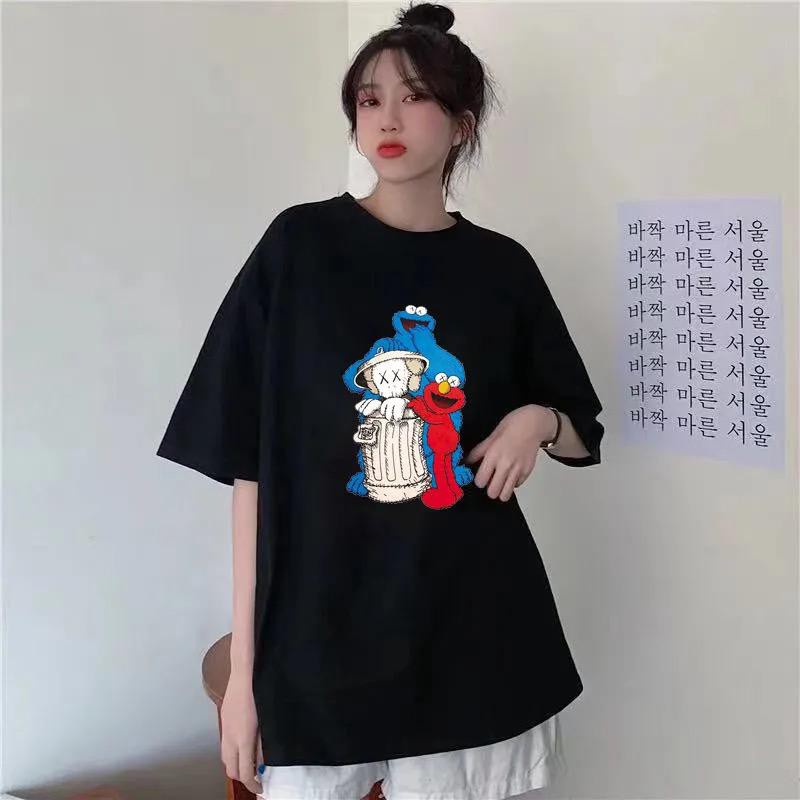 Oversize Tee Tshirt Model Longgar Untuk Wanita Motif Sesame TS