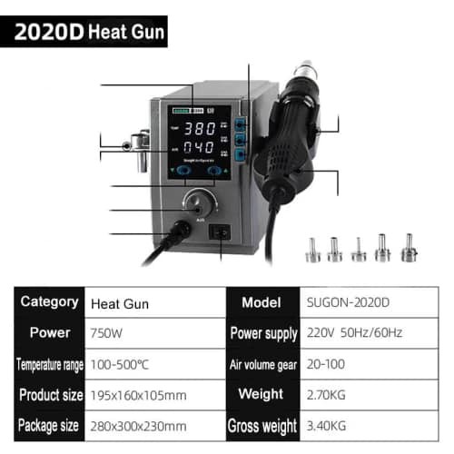 BLOWER SOLDER UAP HOT AIR SUGON 2020D ORIGINAL