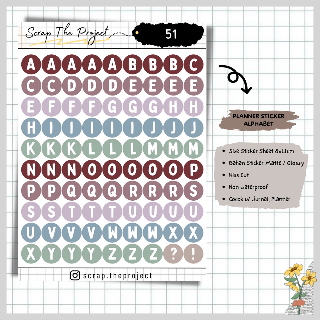 

STICKER PLANNER JOURNAL / STICKER ALPHABET / STP - 51