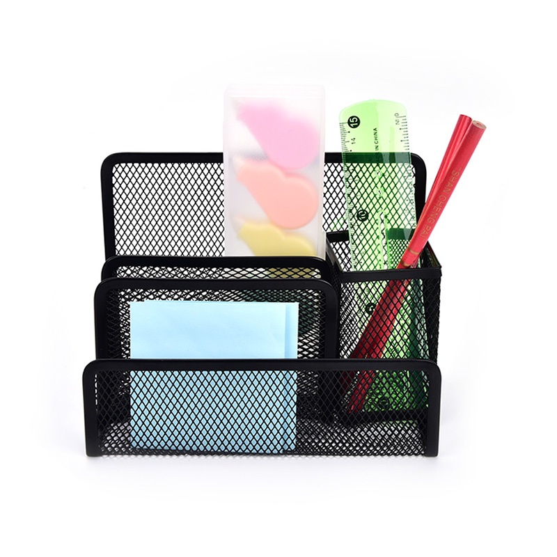 (LUCKID) 1pc Rak Organizer Mesh Hitam Holder Kertas Surat / File