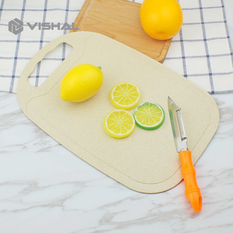 VISHAL Talenan Bahan Jerami Gandum Cutting Board/ Alat Dapur Talenan Jerami Gandum Pengiriman Acak