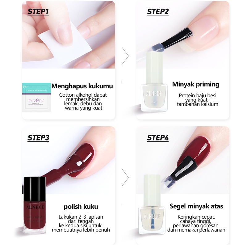 ALNECE 40 warna Bisa Di Kupas Kutek Halal Muslimah Kutek Peel Off Bisa Untuk Sholat Cat Kuku 8ml
