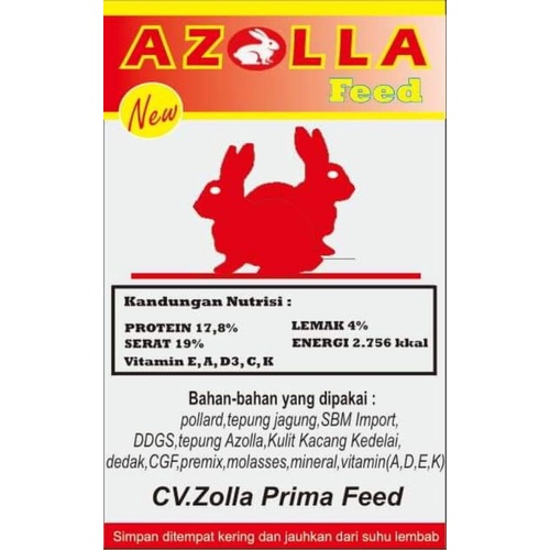 Pelet Kelinci / Pakan Kelinci Azolla Feed - Makanan Kelinci 1 kg