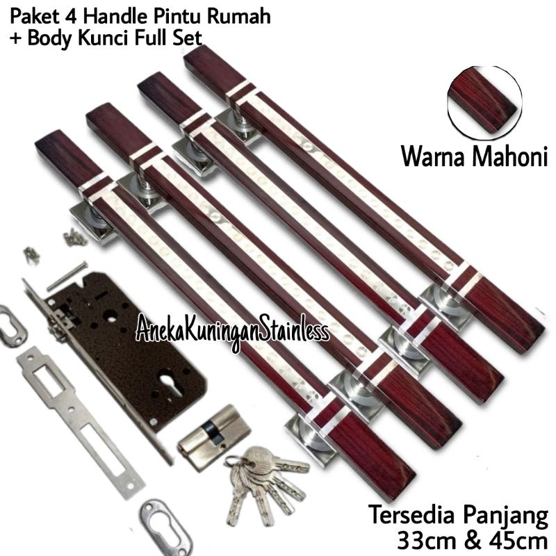 handle pintu rumah stainless 45cm set body kunci tarikan gagang pintu rumah minimalis pegangan pintu rumah handel hendel pintu rumah