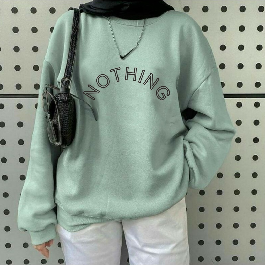 CREWNECK NOTHING OVERSIZE SWEATER OBLONG WANITA