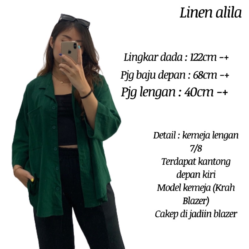 YURI linen shirt - kemeja wanita oversize