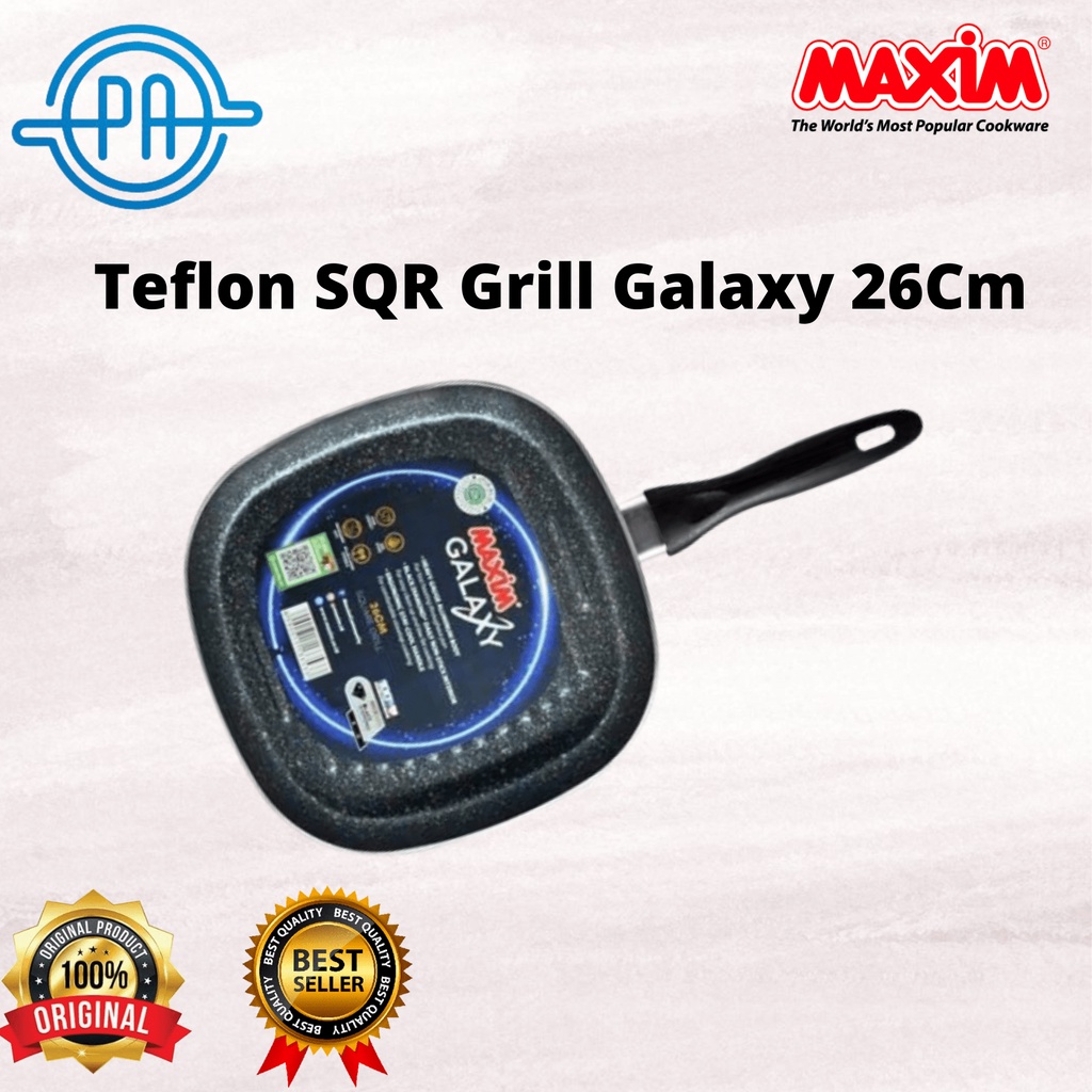 FRYPAN MAXIM GALAXY SQUARE GRILL 26 CM PANCI MASAK FRYPAN BENTUK KOTAK MAXIM TEFLON MAXIM GALAXY