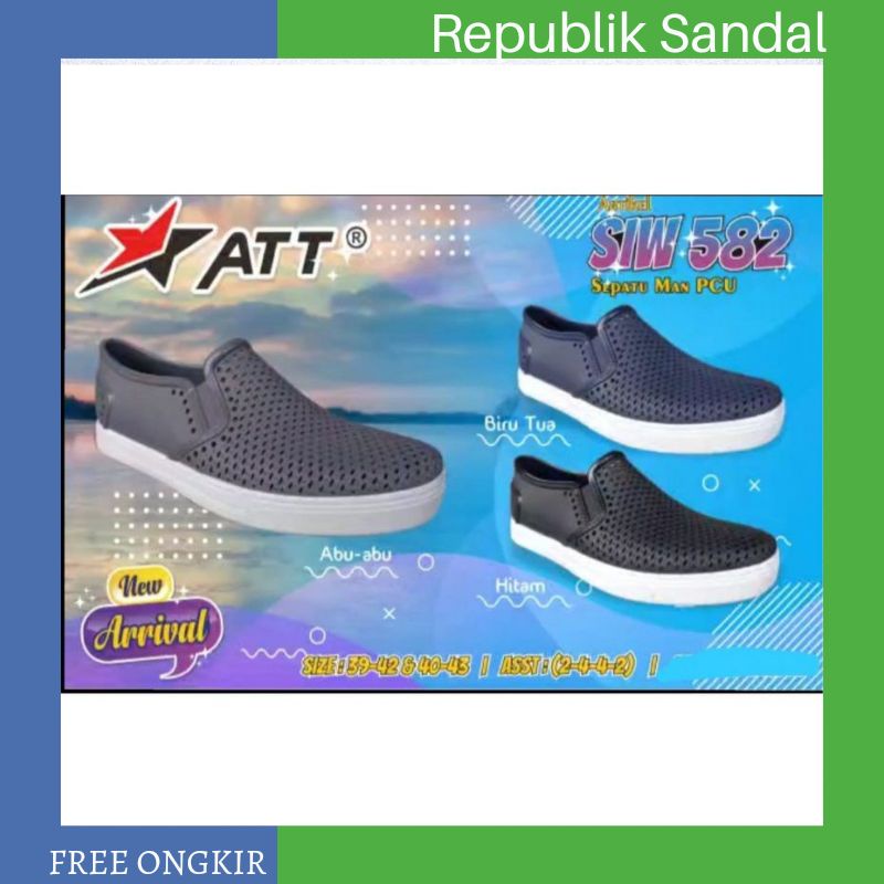 Sepatu Kerja Karet Slip On Santai Pria ATT SIW 582Sepatu Karet Slip On Santai Pria ATT SIW 582
