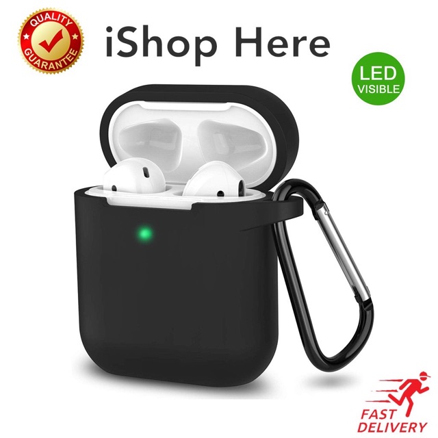 Casing Apple AirPods 1 2 Silicon Case with Hook Gantungan Kunci LED Visible Airpod