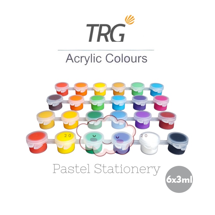

TRG Acrylic Colour Set 6 Warna - Cat Akrilik Kanvas Lukis Canvas Paint Acrylic Color 3 ml