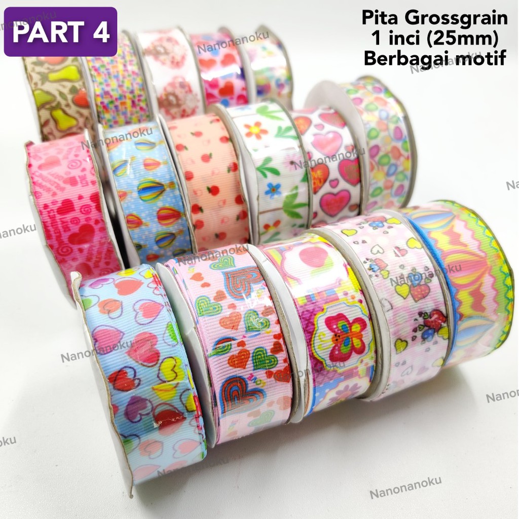 [PART 4] Pita Grossgrain 1 inch (2,5 cm) Berbagai Motif