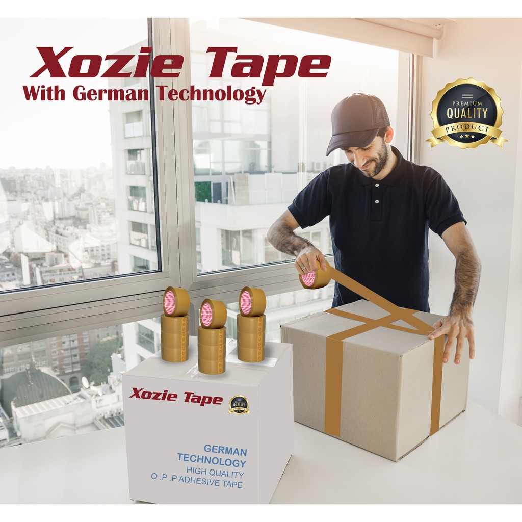 Grosir Lakban Bening XOZIE Tape 90yard 45mm Lakban Xozie Lakban Packing Murah Lakban 1 DUS Lakban