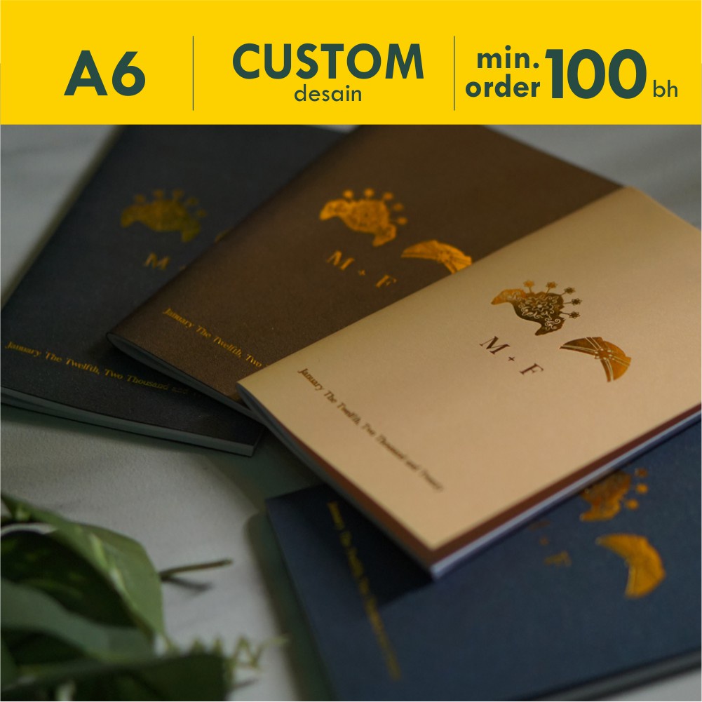 

Souvenir Pernikahan Notebook Notes Jasmine Foil A6 Jilid Staples