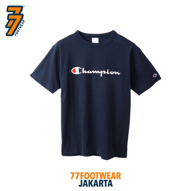 champion script tee navy