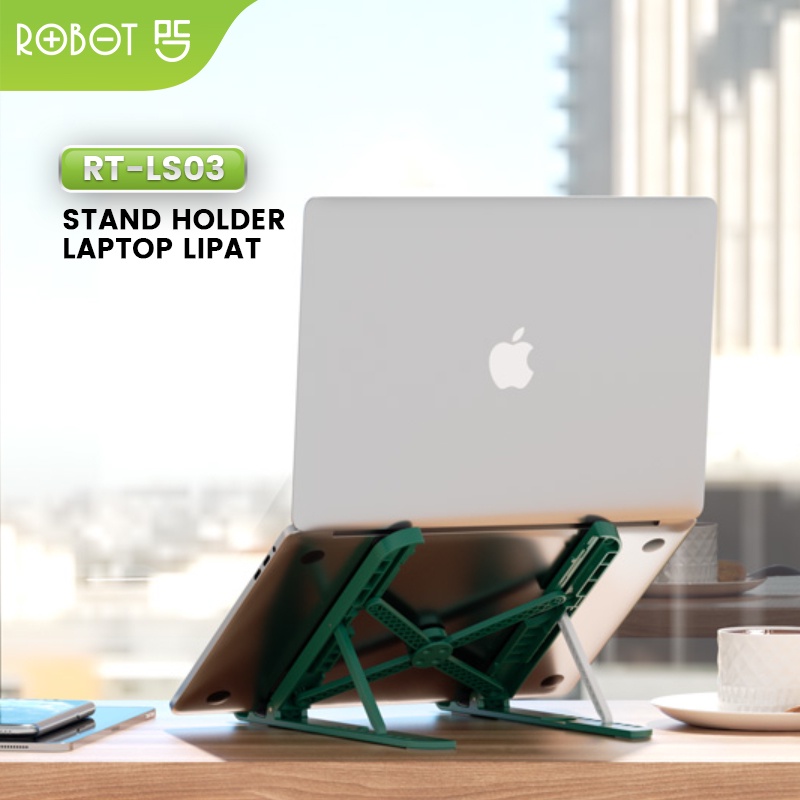 ROBOT Stand Holder Laptop Portable Lipat Anti Slip Kompatibel dengan Semua Jenis Laptop dan Tablet RT-LS03 Original - Garansi Resmi