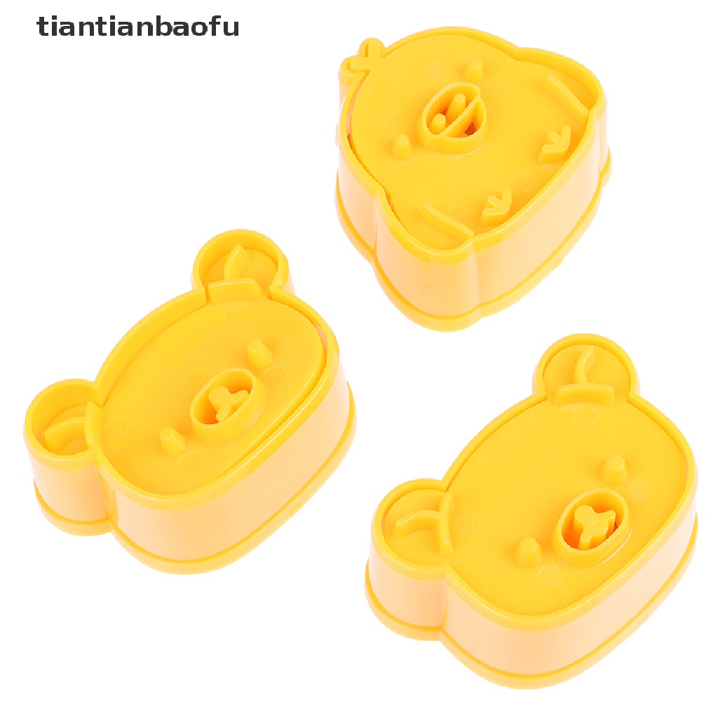 [tiantianbaofu] 3Pcs/Set Cute Bear Sandwich Mold Bread Cake Biscuit Embossing Device Tools Boutique