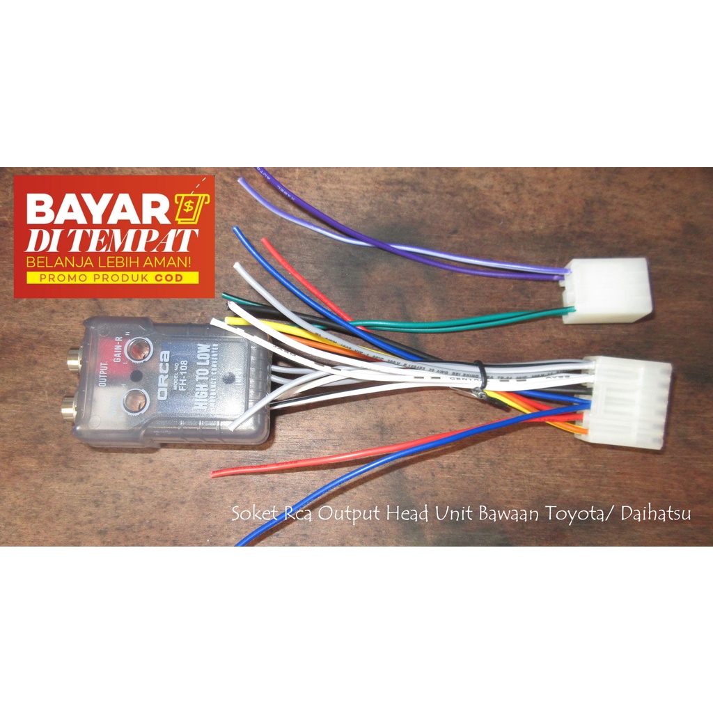 Soket RCA Output HU Toyota/ Daihatsu utk Pasang Power Amplifier