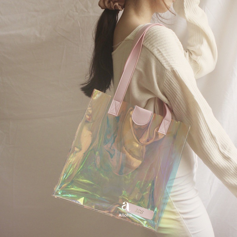 Magnetic Hologram Tote Bag Custom Nama - Pamie