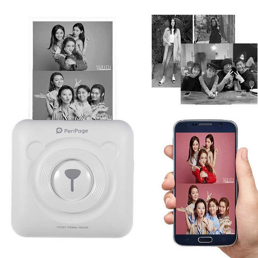 PRINTER FOTO MINI PERIPAGE PRINTER BLUETOOTH THERMAL PHOTO LABEL TEXT