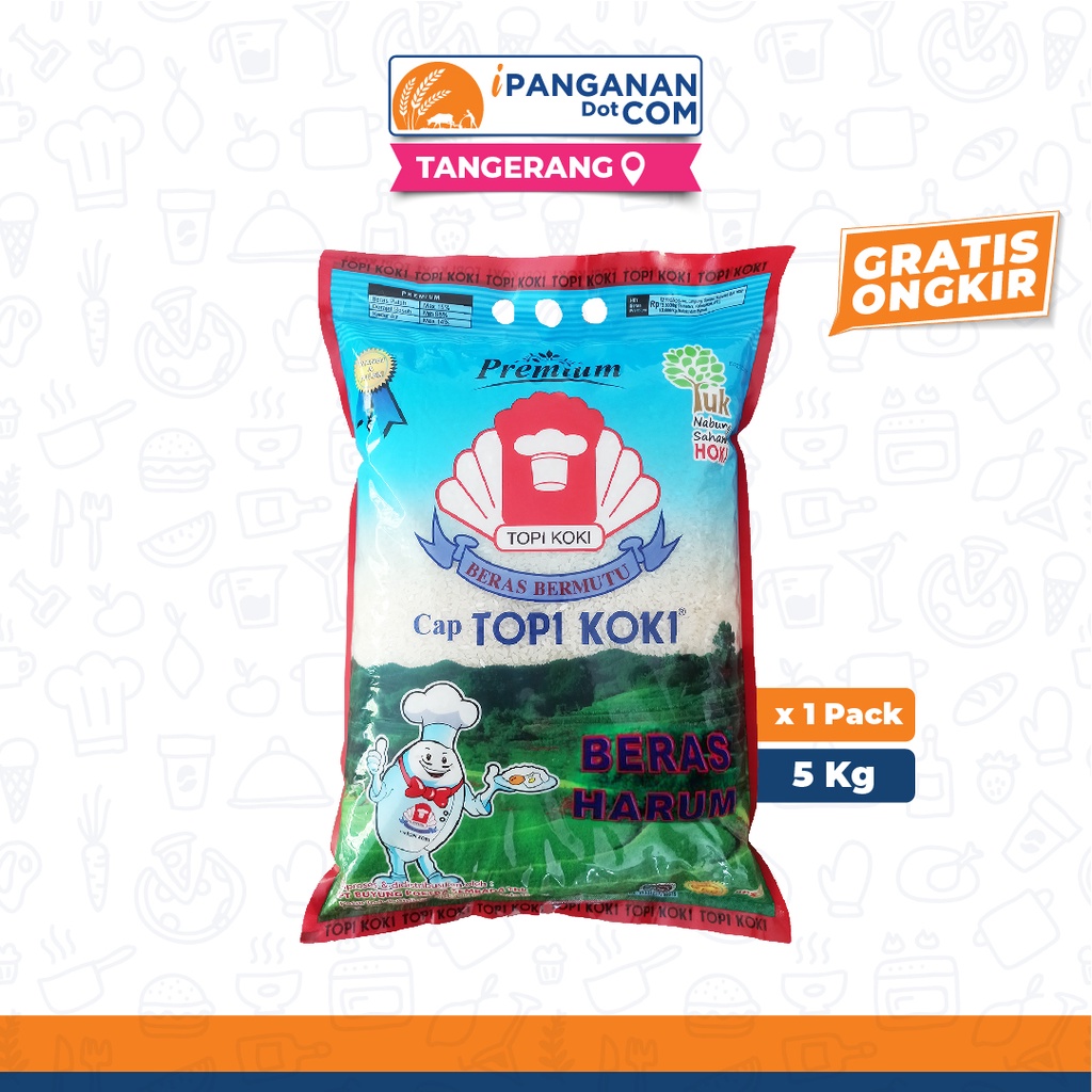 

)JAMJURI07( Beras Premium Cap Topi Koki Beras Harum (Pandan Wangi) 5Kg [Gratis Ongkir] - TNG REAL