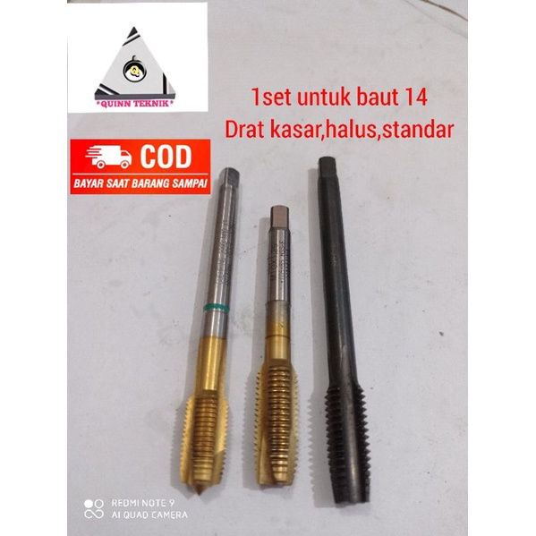 tap baut drat 14 drat halus, standar dan kasr