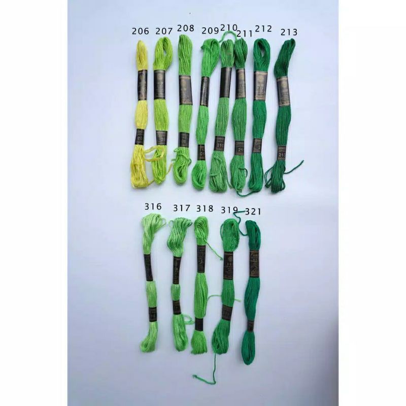 Benang Sulam Golden Star/Rose Seri Hijau-Satuan