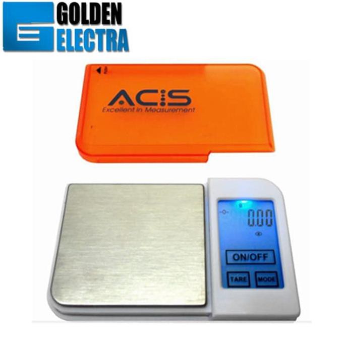Timbangan Digital Mini Emas Batu akik, ACIS / MA-100A Pocket Scale - putih orange