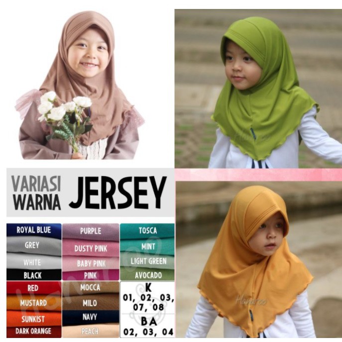 Hanaroo Jilbab Anak BA-05 uk L dan XL