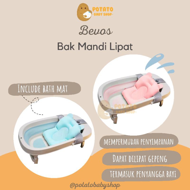 Bevos Folding Bath Tub with Bathmat / Bak Mandi Lipat