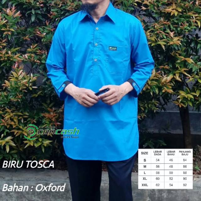 Kurta / kemeja koko / baju muslim pria / concash / biru tosca