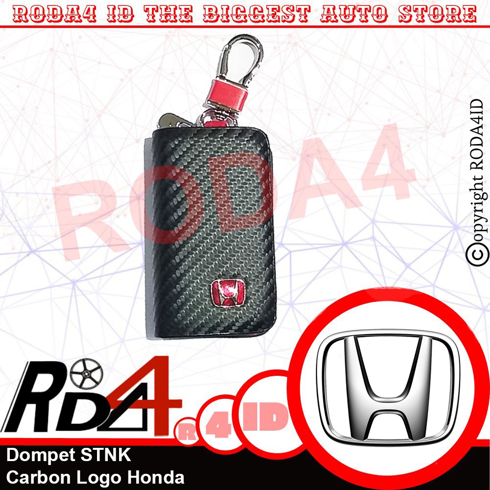 Dompet STNK Mobil Logo HONDA Motif Carbon