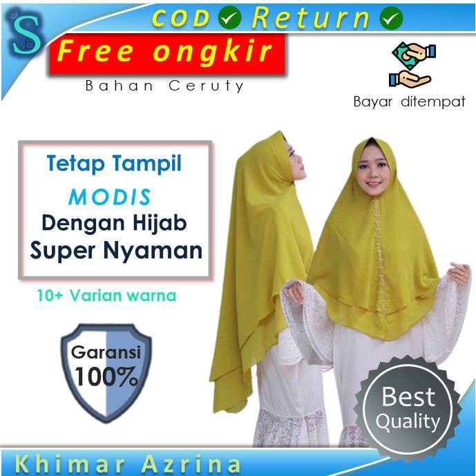 Jilbab Kerudung Hijab Krudung Khimar Instan Bergo Syari Jumbo Ceruty 2 Layer Ceruti Azrina P2