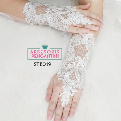 [PALING LARIS] WEDDING GLOVES LACE SARUNG TANGAN PUTIH AKSESORIS PENGANTIN STB019