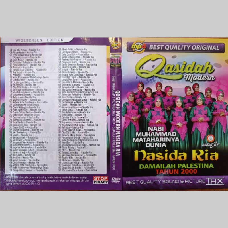 KASET MP5 VIDEO LAGU QASIDAH MODERN NASIDA RIA TAHUN 2000