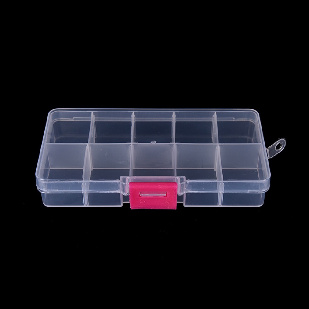 [OOID] Plastic10 Slots Adjustable Jewelry Storage Box Case Craft Organizer Beads ID