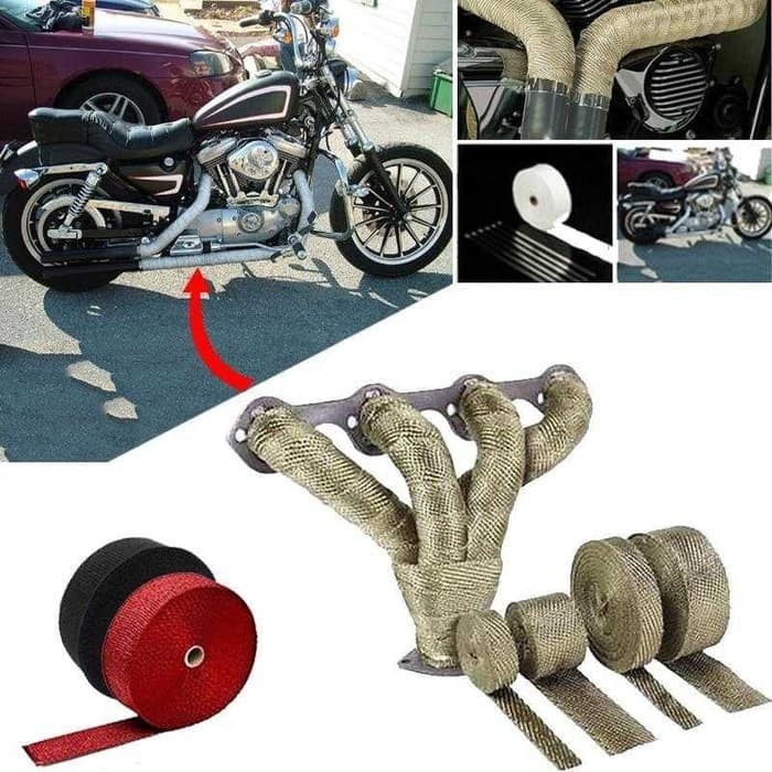 Exhaust Wrap Lakban Peredam Panas Knalpot - hitam