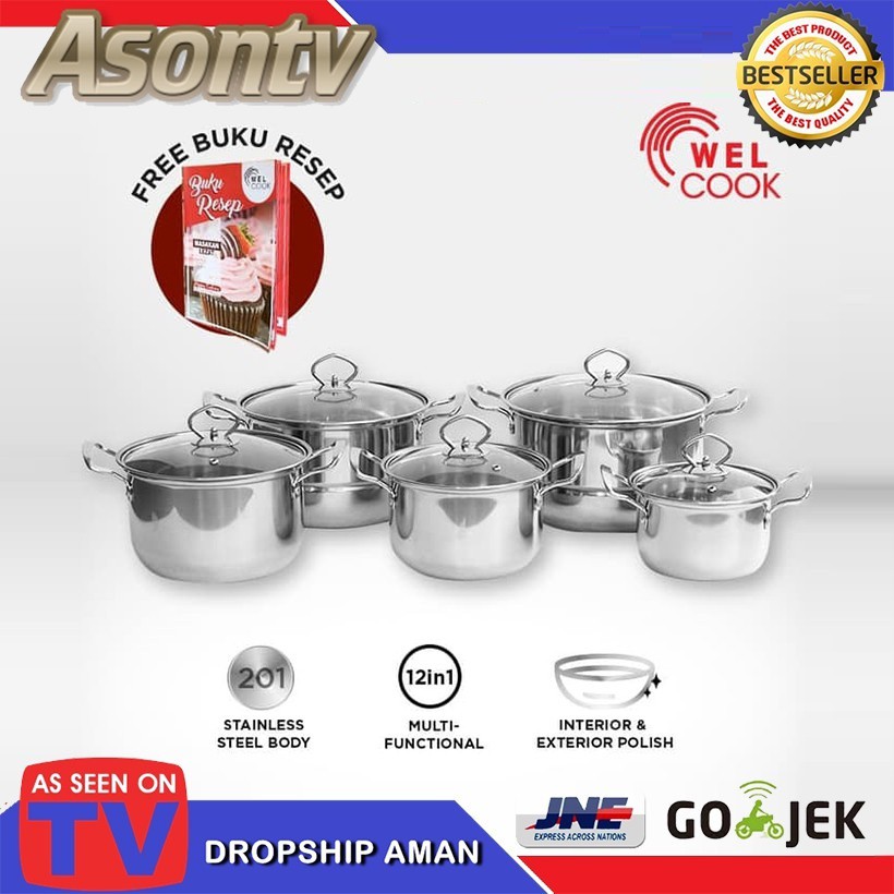WELCOOK PANCI SET Plus KUKUSAN 12 PC Stainless steel WELCOOK PANCI SET Plus KUKUSAN 12 PC Stainless steel