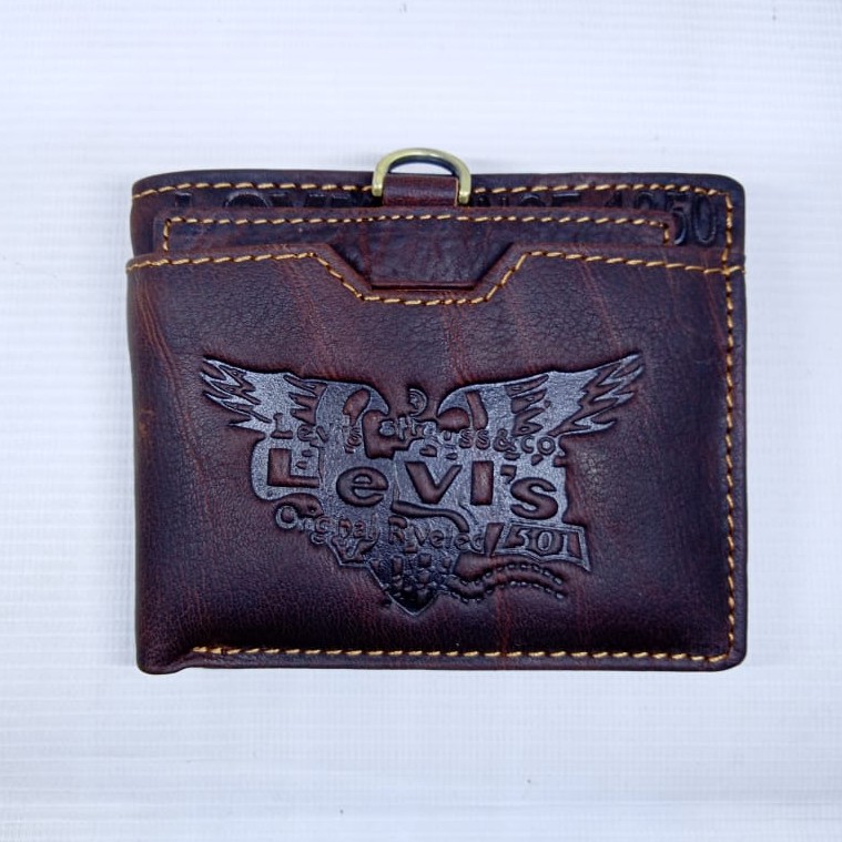 Dompet lipat pria kulit asli Levis import