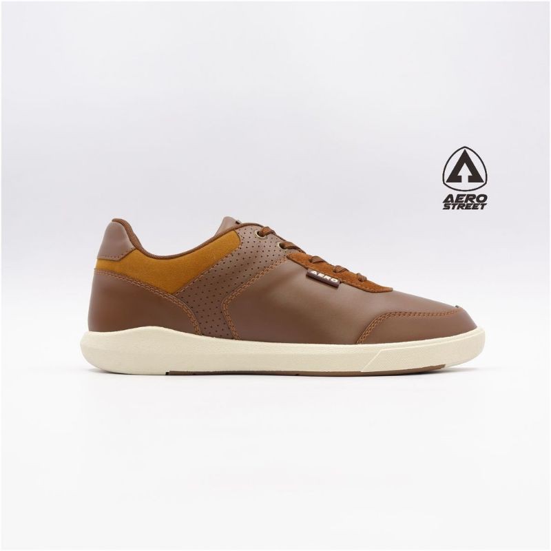 SEPATU PRIA CASUAL Aerostreet 40-43 Arthur Coklat Tua - Sepatu Sneakers Casual Sport Sekolah Pria